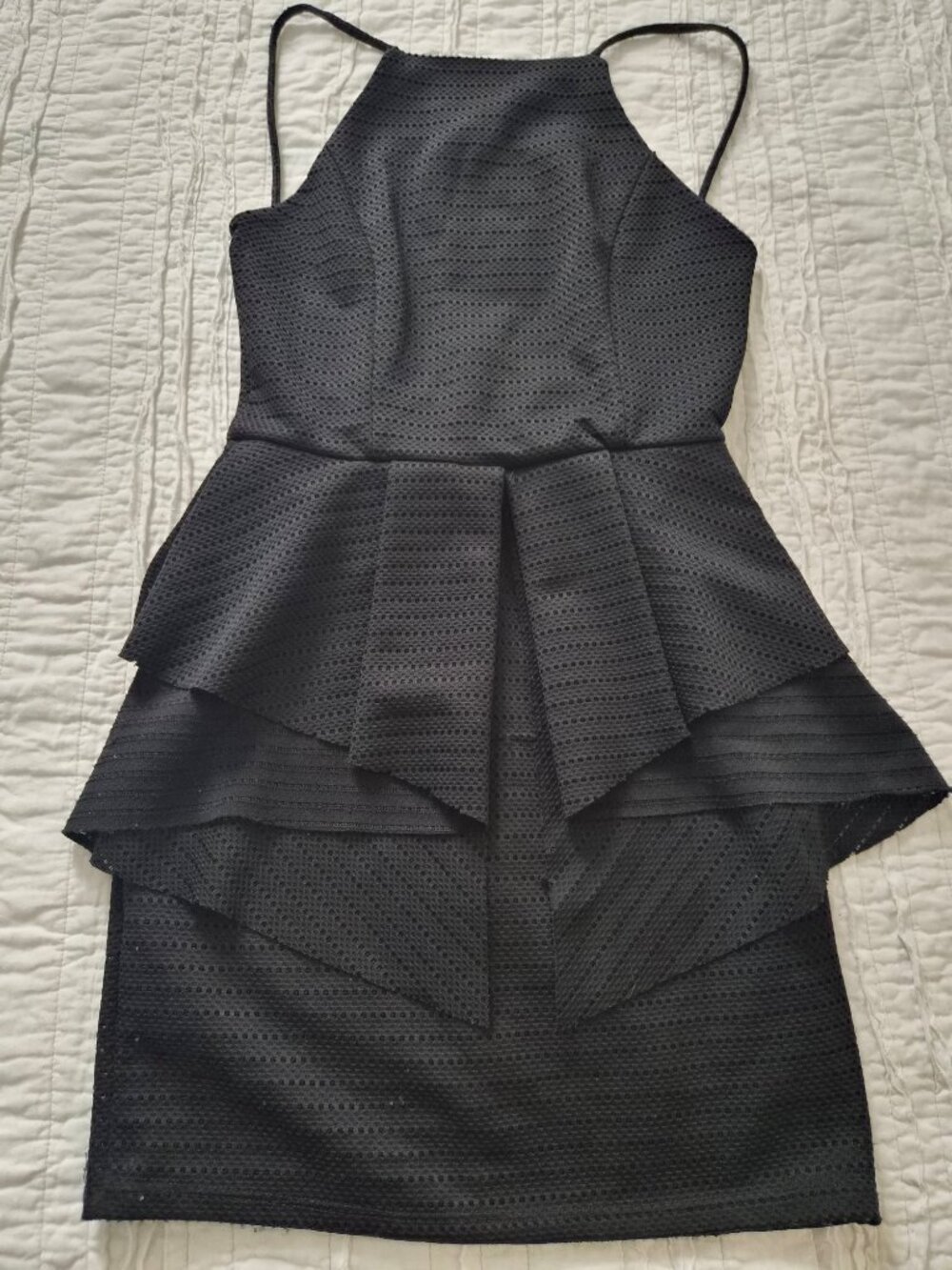 Windsor Black Halter Peplum Dress Small